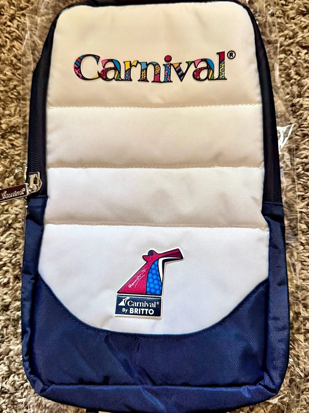 Carnival by Britto Cruise Sling Backpack Blue & White NWT